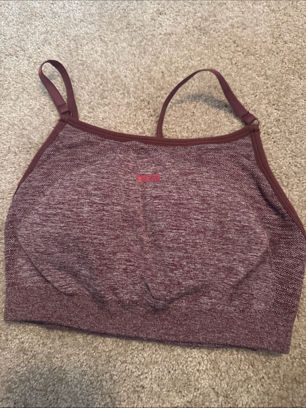 Gymshark Heathered Maroon Seamless Sports Bralette
